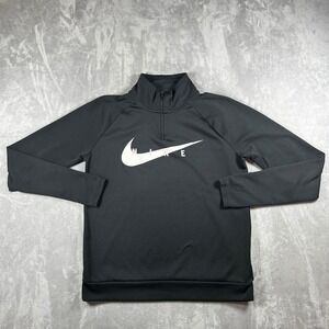 Nike Dri-FIT Women's Swoosh Run 1/4 Zip Pullover Running Reflective Black Small